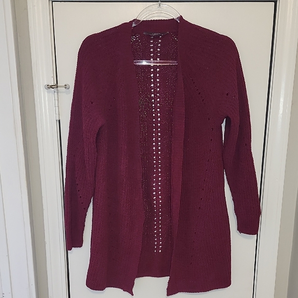 Members Mark Women's Purple Chenille Sweater Cardigan - Picture 2 of 4